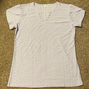 Elegant Lavender Eyelet Women's Top